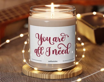 You Are All I Need Scented Candle, Valentines Day Gift for Boyfriend, Candle Gift for Her, Funny Candle Gift