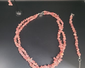 Watermelon Quartz Jewelry Set