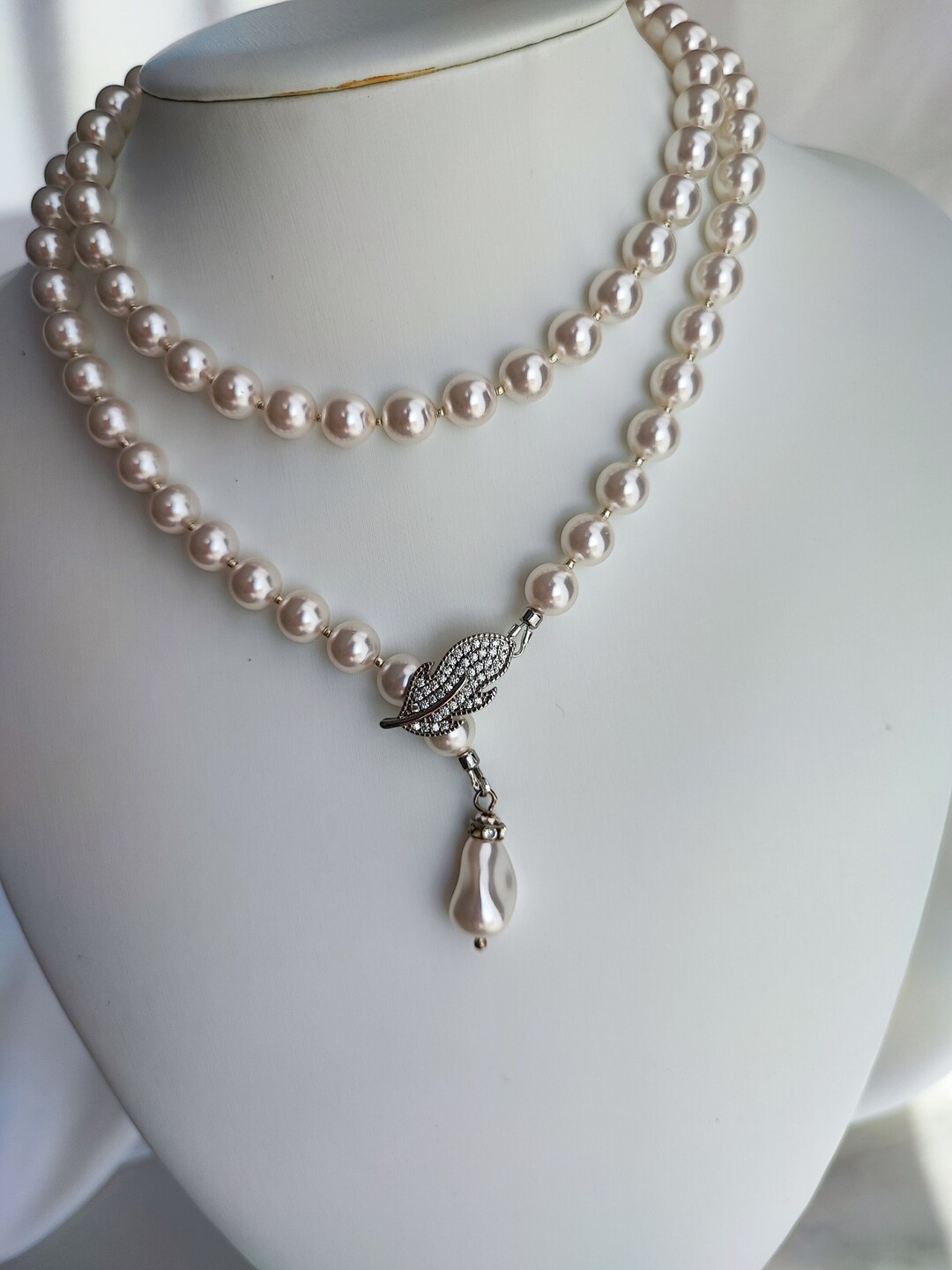 ☆Hei☆ swarovski pearl necklace HE21FNSG701XXFR Transformable Swarovski Pearl Necklace With Stainless Steel