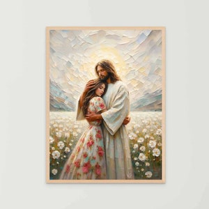 Finding Jesus, Christian Painting, Jesus and Woman, Jesus Picture, LDS Art, Bible Wall Art, Jesus with Girl, Jesus Wall Art, Christian Art