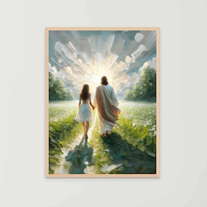 A Picturesque Walk, Modern Christian Art, Jesus Christ and Woman Walking Art, Jesus Painting, LDS Painting, Bible Prints, Scripture Prints