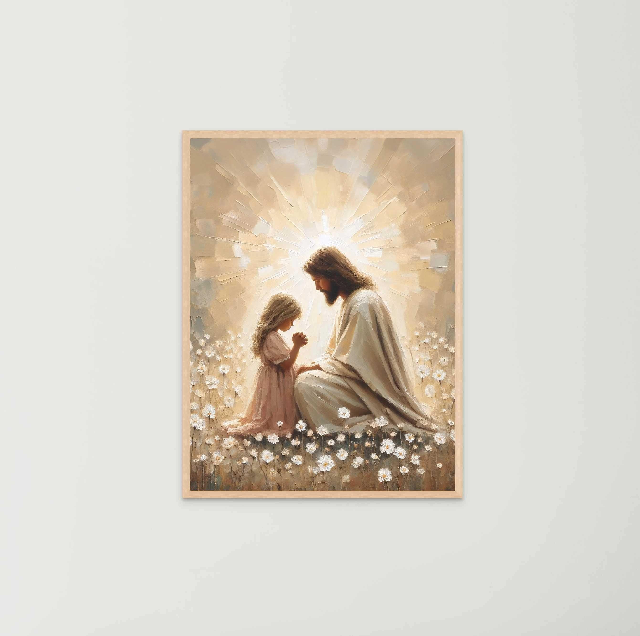Jesus and Girl Praying, Christian Art, Jesus With Girl, Jesus Wall Art, LDS  Art, Bible Verse Wall Art, Jesus With Children, Religious Prints - Etsy, image size:2682x2667