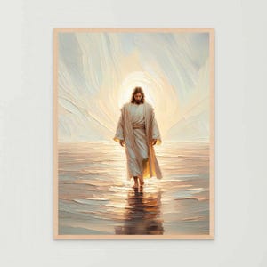 Jesus Walking on Water, Christian Wall Art, Jesus Painting , Picture of Christ, Christian Home Decor, LDS Art, Bible Art, Christian Painting
