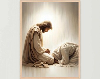 Tu Salvador, Arte Cristiano, Arte de Jesús Pastor, Arte Mural de Jesús, Impresiones SUD, Pintura Bíblica, Arte de Jesús El Pastor, Imagen de Cristo