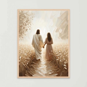 Beautiful Days, Modern Christian Art, Jesus Walking with a Woman, Picture of Christ, LDS Painting, Bible Art, Jesus with Woman, Jesus Art