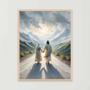 Stand By Him, Modern Christian Art, Jesus with Woman, Jesus Watercolour, LDS Prints, Bible Art, Jesus Heals a Woman, Jesus Prints, Jesus Art