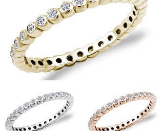 Memoire ring 925 silver, zirconia stone yellow gold, white gold and red gold 48 to 58