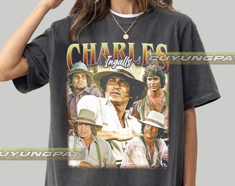 Charles Ingalls Little House on the Prairie  Comfort Colors  Vintage T-Shirt, Gift For Woman and Man Unisex T-Shirt CYP3.5 FD