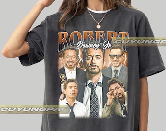 Robert Downey Jr Vintage T-shirt, present till kvinna och man Unisex T-shirt CYP3.5 FD