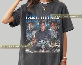 Leon Kennedy Girl Dinner Vintage Graphic Tee, Resident Evil Unisex Shirt