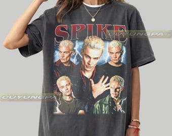 Spike Buffy The Vampire Slayer Oversized  Graphic Tee, Vintage Comfort Colors T-Shirt FD