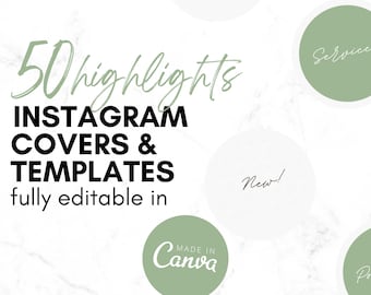 FERN / Portadas destacadas de Instagram personalizables / Plantillas Canva, PNG / Sage Green / Social Media Engagement / Gráficos para pequeñas empresas