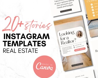 Plantilla de historia de Instagram personalizable para bienes raíces / Plantillas Canva / Brillante y colorido / Participación en redes sociales / Gráficos para agentes inmobiliarios