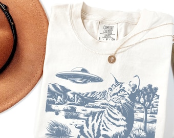 Shirt western cowboy kat, cadeau kattenliefhebbers, retro vintage cowboy alien-t-shirt, grappig vintage jaren 90-shirt, shirt wilde westen, shirt papa rodeo