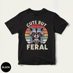 Cute But Feral Raccoon Toddler Shirt, Funny Raccoon Boy Girl Gift, Trash Animal Tee, Somebodys Feral Child, Vintage Kids & Youth Tee