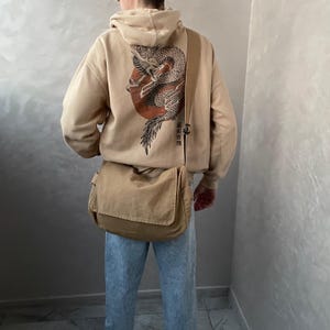 Sac à bandoulière en toile extra large pour femme et homme pour l'école et les voyages, sac à bandoulière hobo, convient pour un ordinateur portable de 15 pouces, sac de voyage classique zippé