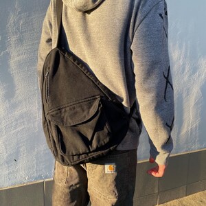 Beneton archive nylon tech sling bag y2k