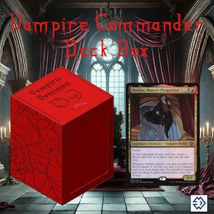 Caixa de baralho Vampiric Dominion impressa em 3D com 100 cartas - Magic the Gathering TCG - Tema de vampiro (Strefan)