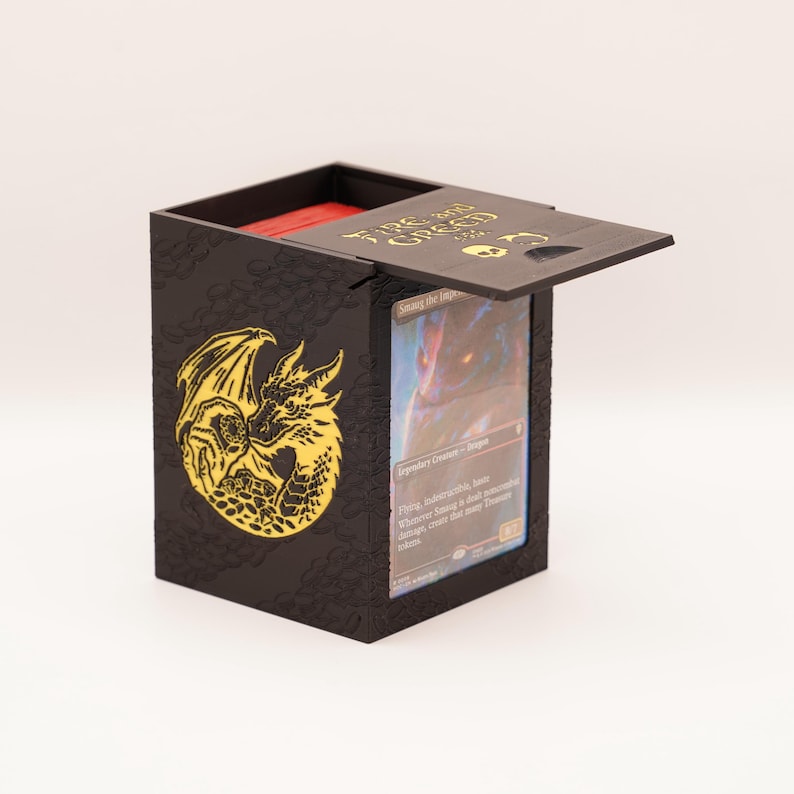 Smaug Hoard Deck Box | 100+ Sleeved Cards | MTG Commander Storage image 2