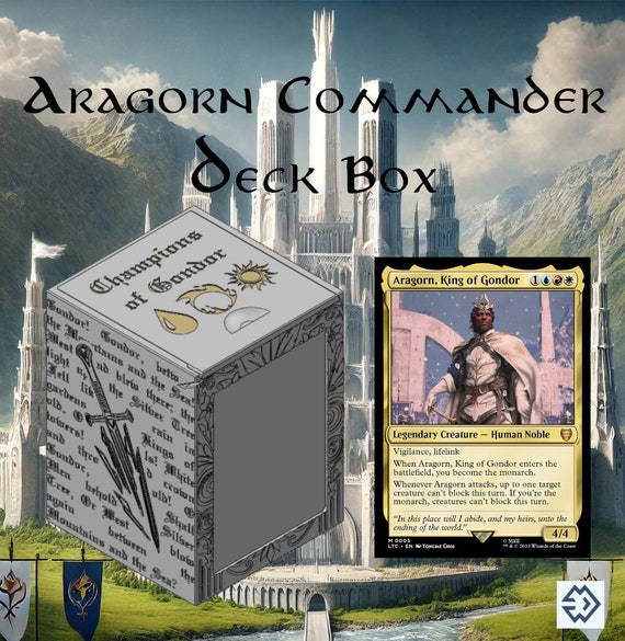 aragorn mtg commander deck STL FILE ONLY | Aragorn Gondor Box | 3D Printer Model | Lotr Commander |  Digital Download