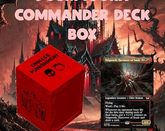 Valgavoth Endless Punishment Box | 100+ Sleeved Cards | Demonic Design | MTG Commander Storage