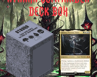 Atraxa Deck Box | 100+ Sleeved Cards | Phyrexian Design | MTG Commander Storage