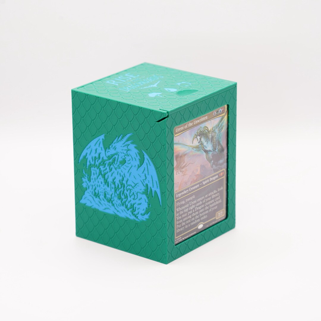 Temur Dragon Deck Box | 100+ Sleeved Cards | Rise of Dragonlords Design ...