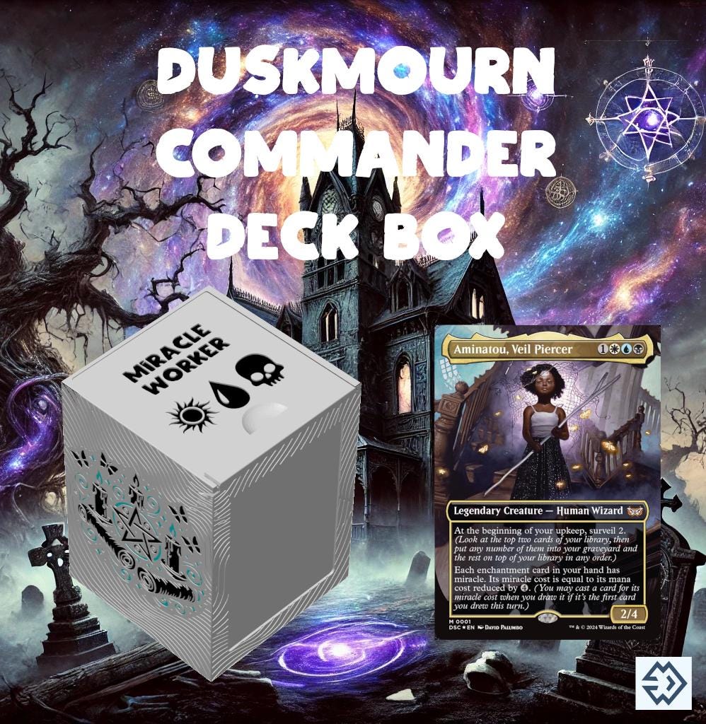 Aminatou Miracle Worker Box | 100+ Sleeved Cards | Fate Shifter Design | MTG  Commander Storage - Etsy Ireland