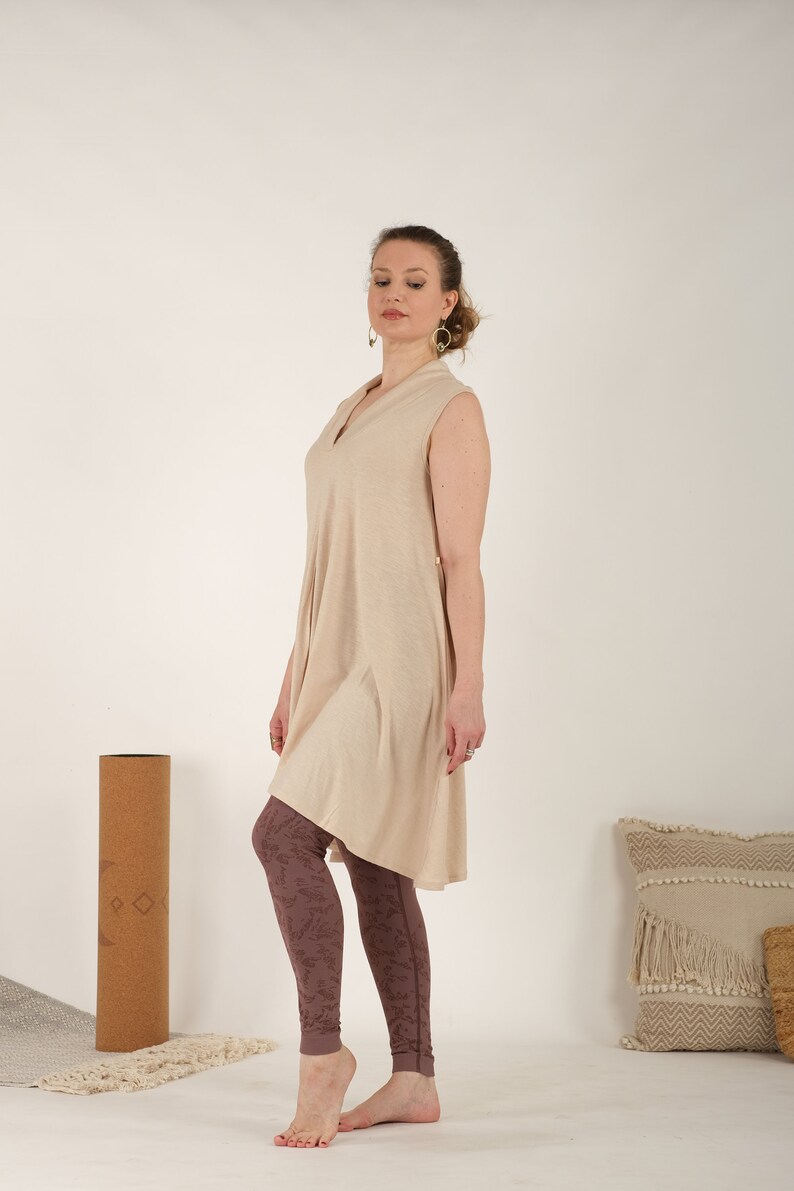 Tunique / haut évasé Freya Yoga / Vêtements de détente dans notre tissu naturel en mélange de coton et de bambou biologique image 2
