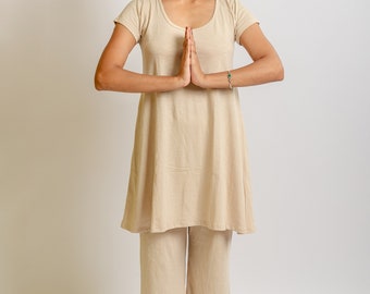 Tunique avec mancherons Adelina - Vêtements de yoga / loungewear dans notre tissu bio bambou-coton