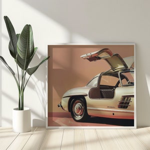 Mercedes Benz 300 SL Gullwing - Póster digital de arte contemporáneo