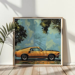Ford Mustang 1969 - Póster digital de arte contemporáneo