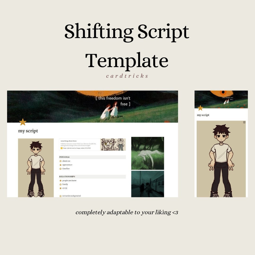 Reality Shifting Script Template Notion Etsy Reality Shifting Script Template Notion Etsy