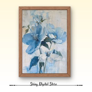 Digital Print, Blue Wall Art, Botanical Wall Art, Floral Wall Art, Blue Art Print, Art Print, Botanical Print, Printable Wall Art, Prints