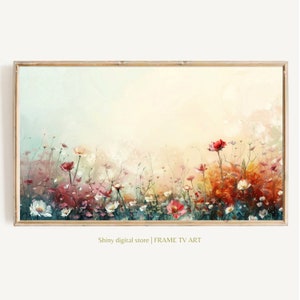 Samsung Frame TV Art, Spring Wildflower Field, Country Flowers Art, Warm Tone Wildflowers Art, Digital Download Frame TV Art
