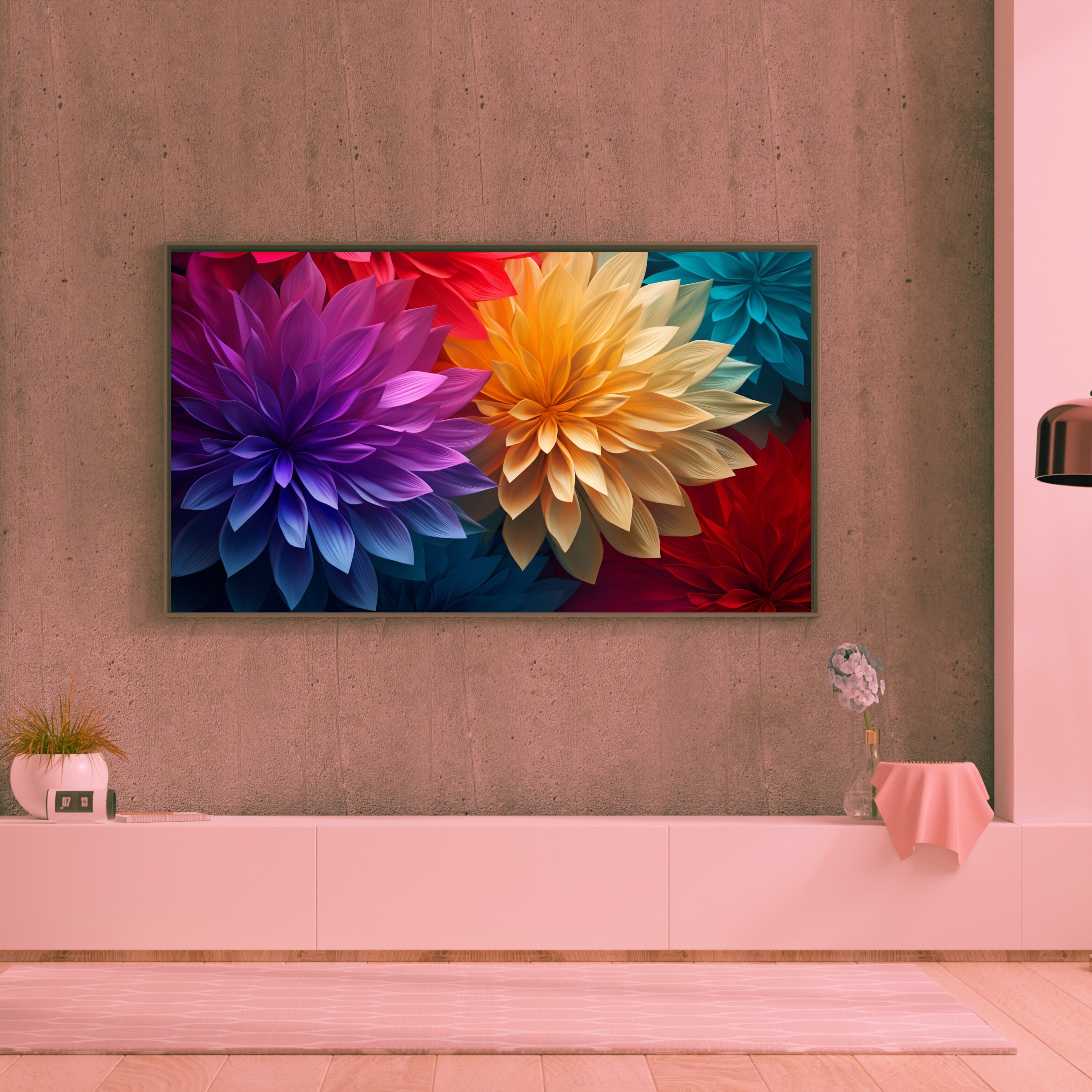 Abstract Flower Art for Frame TV Frame Tv Art Modern Wall Art Frame
