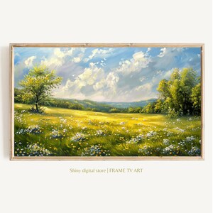 Blumenfeld Bilderrahmen TV Art | Frühling Wildblumen Gemälde | Blumen TV Dekor | Digitales Ölgemälde für Samsung Frame TV