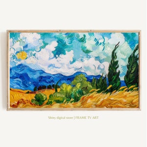Samsung Frame TV Art 4K Wheat Field Famous Painting by Vincent van Gogh. Instant Download van Gogh Landscape for the Frame TV. Vintage Decor