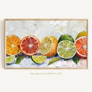 Frame TV Art | Textured Citrus Digital Download for Tv | Colorful Pop Art Summer or Spring Frame Tv Instant Download