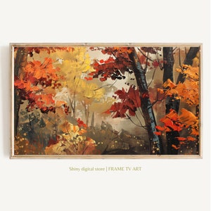 Samsung Frame TV Art Autumn | Vintage painting fall Trees | Home decor harmony | Frame TV Fall Art | Digital Download |F 011