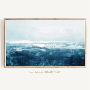 Samsung Frame TV Modern Seascape Painting | Abstract Coastal Ocean DIGITAL TV Art