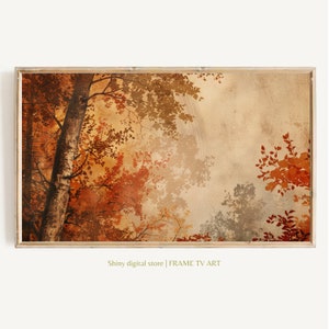 Samsung Frame TV Art Autumn | Vintage painting fall Trees | Home decor harmony | Frame TV Fall Art | Digital Download |F 016