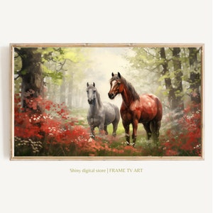 Vintage Horse Painting | Animal frame tv | Animal tv frame | Farmhouse Decor | Digital Download | Art for Samsung Frame TVdern art | TV A001