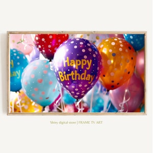 Birthday Frame TV Art for Samsung | Instant Download Happy Birthday Frame TV Art | Frame Tv Birthday Art | Happy Birthday Samsung Tv
