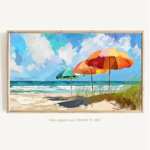 Frame TV Art Summer, Beach Samsung Frame Tv Art, Vibrant Beach Digital Art, Modern Tv Art, Spring Frame tv art, Colorful Beach Tv art