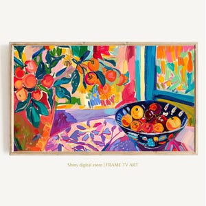 Frame TV Summer Art | Colorful Cherry Digital Download for Tv | Still Life Summer Frame Tv Maximalist Instant Download