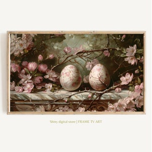 Easter Eggs Samsung Frame TV Art, Wildflower Field Easter TV Art Frame, Easter Decor Vintage Farmhouse TV Art, Spring Tv Art Easter Egg