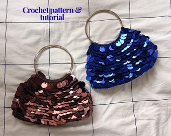 Sequin Dream Crochet Handbag Pattern, DIY Purse Tutorial (PDF Download), Beginner Pattern