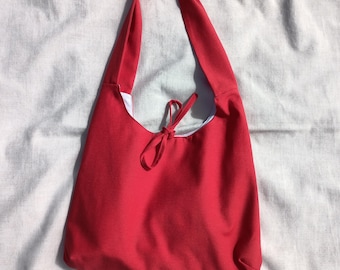 Bow Bag  Handmade Adjustable Shoulder Bag  Lightweight Gingham or Tartan Tote