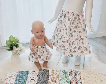 Partner look; Girl doll outfit; Doll clothing skirt; Doll clothes dollclothes size 43 cm; Doll set; Doll clothes; Doll-child look
